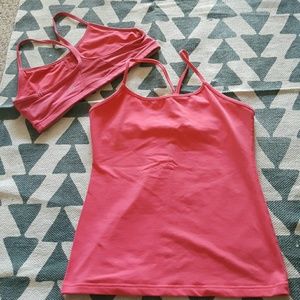 Lululemon Power Y Tank AND Matching Flow Y Bra 10